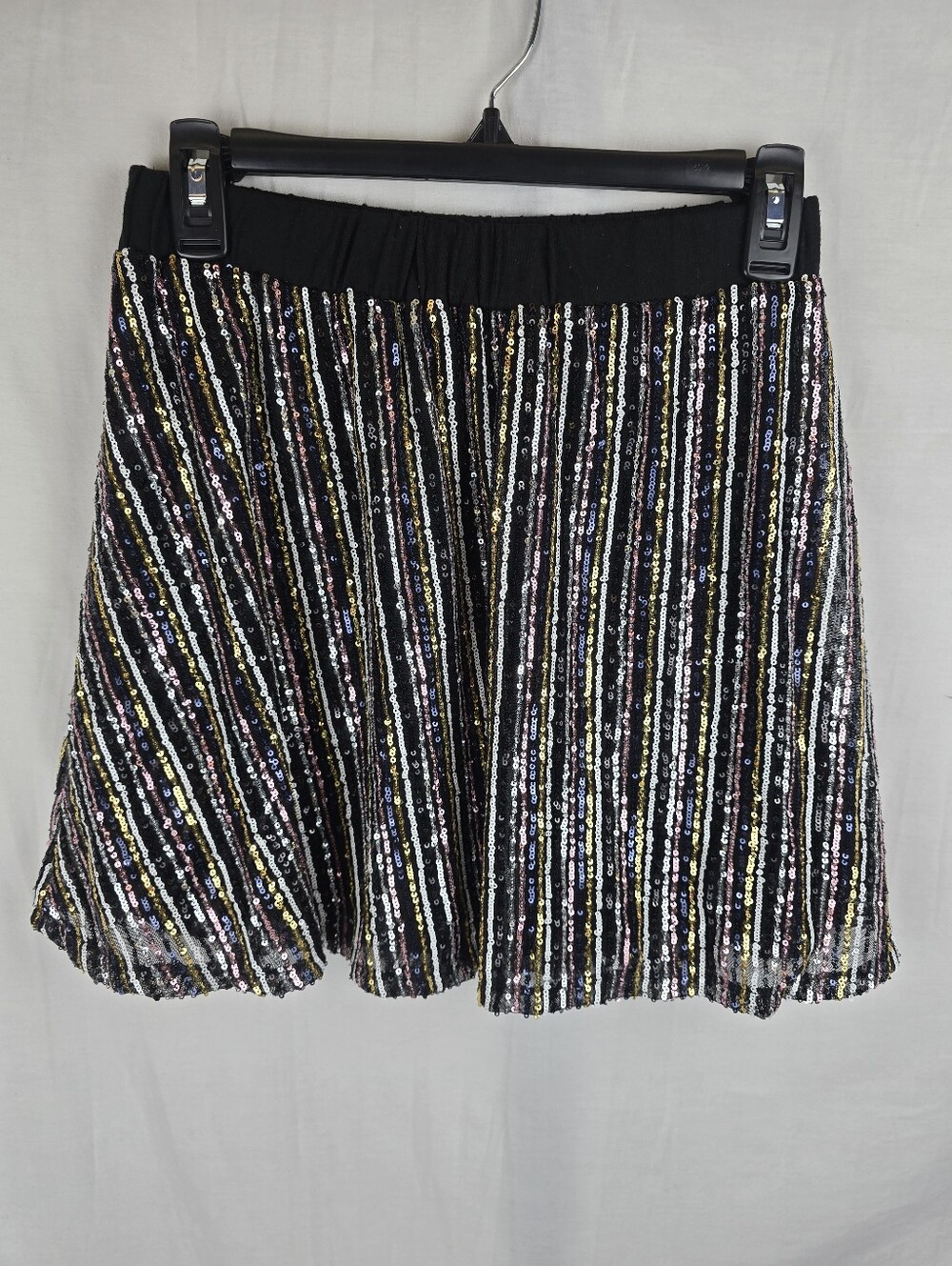 Art Class Girl's Black And Gold Sequined Skirt Sz L (10-12)